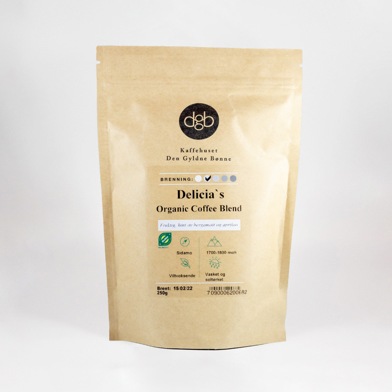 Delicia’s Organic Coffee Blend - Hel pakke - 250g pakke