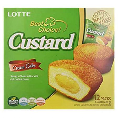 LOTTE Custard Cream Cake(Made in Korea)(12packs) 276g  韩国国产乐天蛋黄派276克