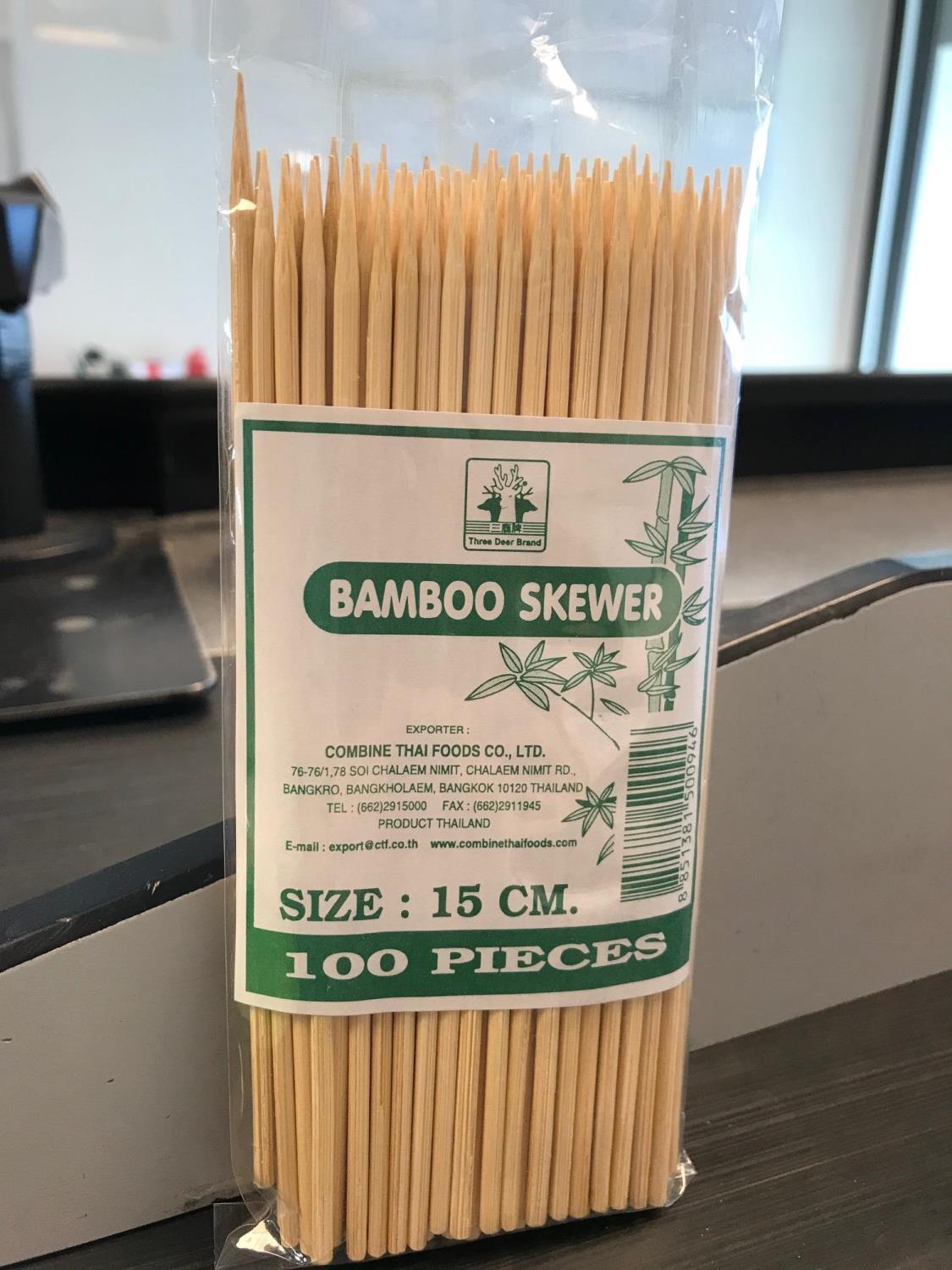 Bamboo Skewer 15 cm (100 pieces) 竹签15厘米(100根装)