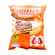 Hanami Prawn Shrimp cracker Chilli flavor 52g 泰国花见辣鲜虾条52克