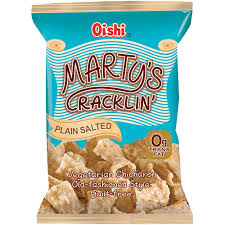 OISHI Martys Cracklin Plain Salted 90g