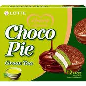 LOTTE Choco Pie Matcha flavor(12 packs) 336g 韩国国产乐天抹茶巧克力派336克