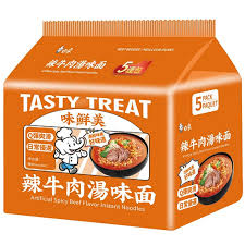BAIXIANG Instant Noodles Beef Spicy Flavour 5packs (5x88gg) 白象辣牛肉汤面5连包5X88克
