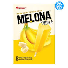 BINGGRAE Melona Ice Bar Banana1pack(8x70G) 韩国国产香蕉冰淇淋一盒8只装