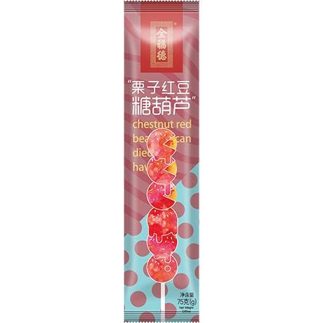 QUANDEFU Chesnut&red bean sugar coated Hawthom 1 stk 全得福栗子红豆糖葫芦1根