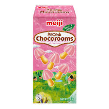 MEIJI Stawberry Chocolate biscuits(Made in Japan)36g 日本国产明治草莓巧克力蘑菇饼干36克