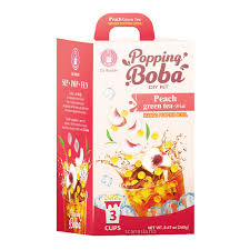 O's Bubble Popping Boba DIY Kit - Peach Green Tea 240g