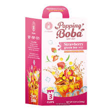 O's Bubble Popping Boba DIY Kit - Strawberry Green Tea 240g