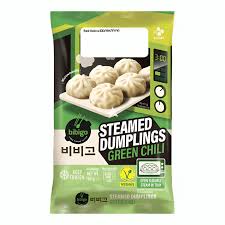 BIBIGO Steamed dumpling 6pcs Green chili 168g 韩国必品阁辣椒汤包168克