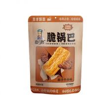 Wolong Rice Crust Snack Steak Flavour 128g 卧龙锅巴酱汁牛排味128克