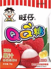 Want Want QQ Gummies Lychee Flavor 70g 旺仔荔枝QQ糖70克