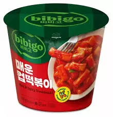 BIBIGO Tteokbokki pouch hot & spicy cup 125g 韩国必品阁杯装辣年糕条125克