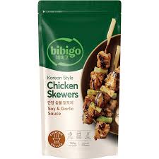 BIBIGO Korean chicken skewers soy & garlic sauce 180g 韩国必品阁酱油香蒜肉串180克