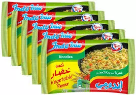 INDOMIE Mi Goreng Stir-Fry noodle vegtable flavor 5 packs (5x80g) 印尼蔬菜炒面5连包400克