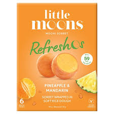 LITTLE MOONS  Mochi Ice Cream pineapple &orange 6 pieces 250g 小月亮菠萝蜜桔麻薯冰淇淋6只装250克