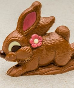 Hare med blomst påskesjokolade