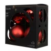 Julekuler glass 4 pk Ø10 cm rød
