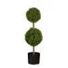 Kunstig Buxus 2 kuler  UV-bestandig 72 cm