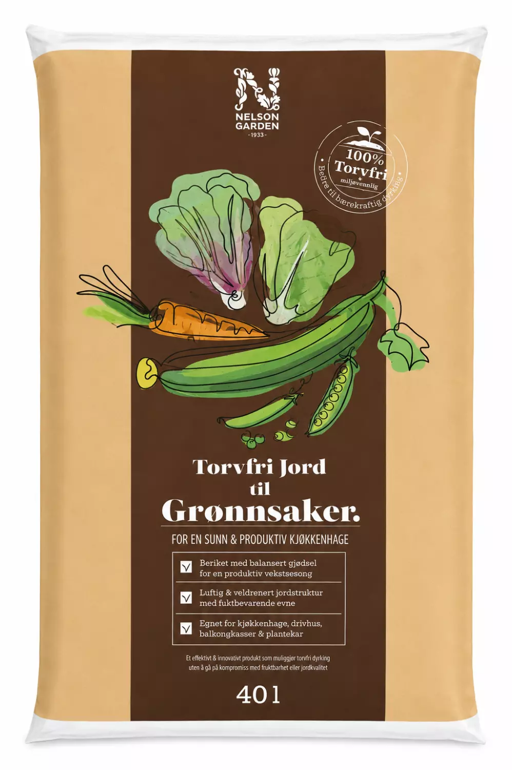 Torvfri jord til Grønnsaker 40 L