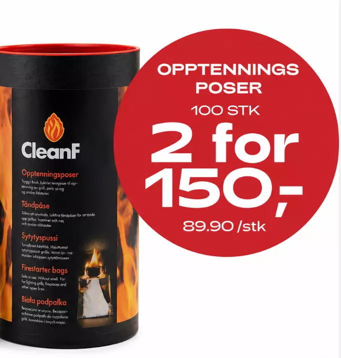 Multibuy: Opptenningsposer 100 stk - 2 for 150,-