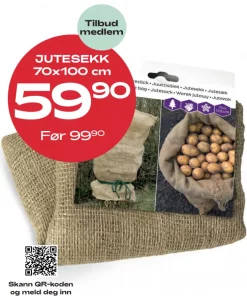 Medlemstilbud: Jutesekk 70x100 - 59,90