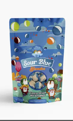 Freeze Dried Candy Sour Blue Kastanjer