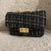 Prinsessefin Veske Stor Tweed Black/Gold