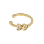 Timi Of Sweden Gigi Two Crystal Hearts Ear Cuff