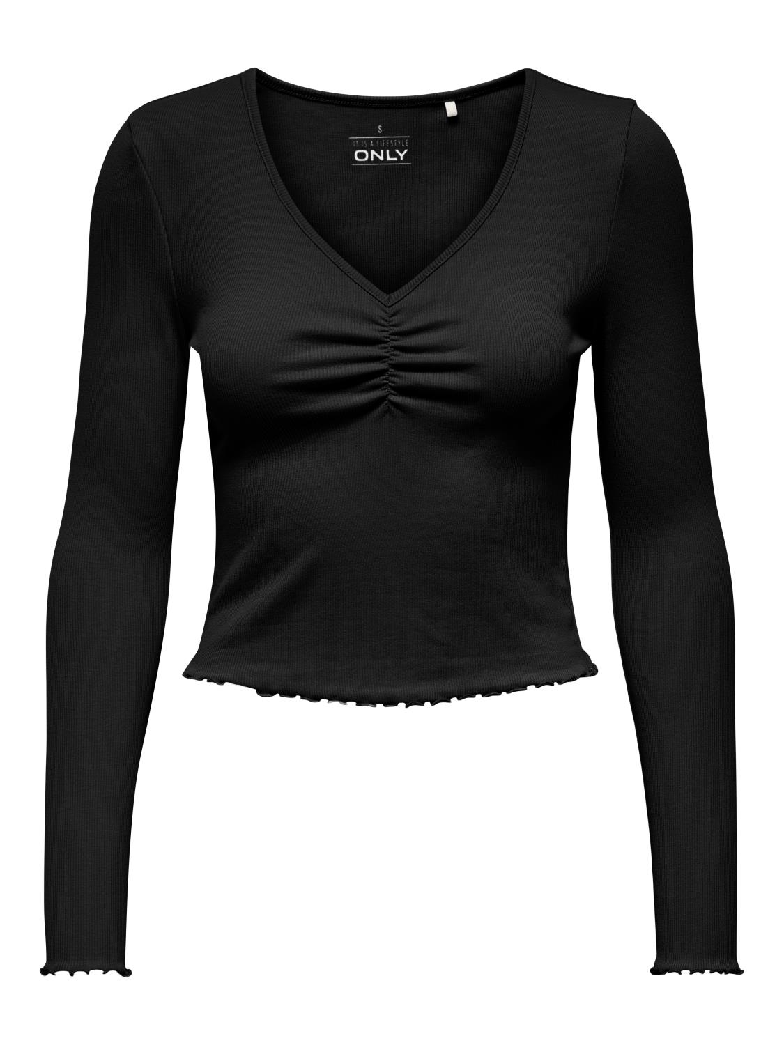 Only Betty Ls V-Neck Top