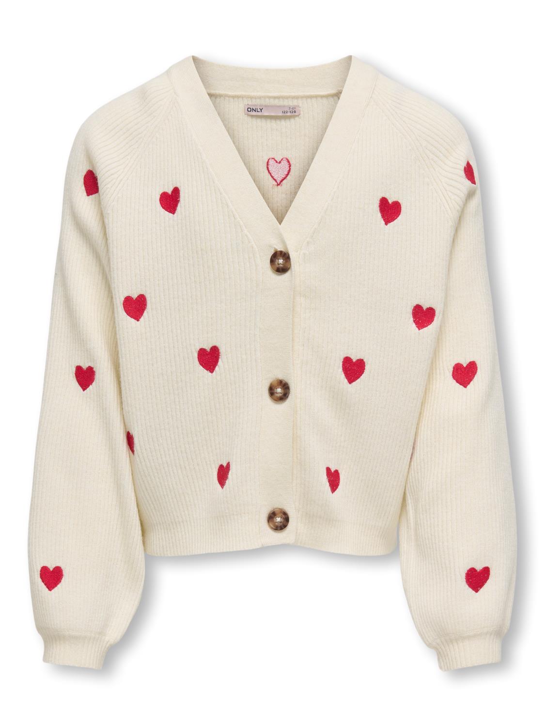 Kids Only Dana LS Heart V-Neck Cardigan Knit