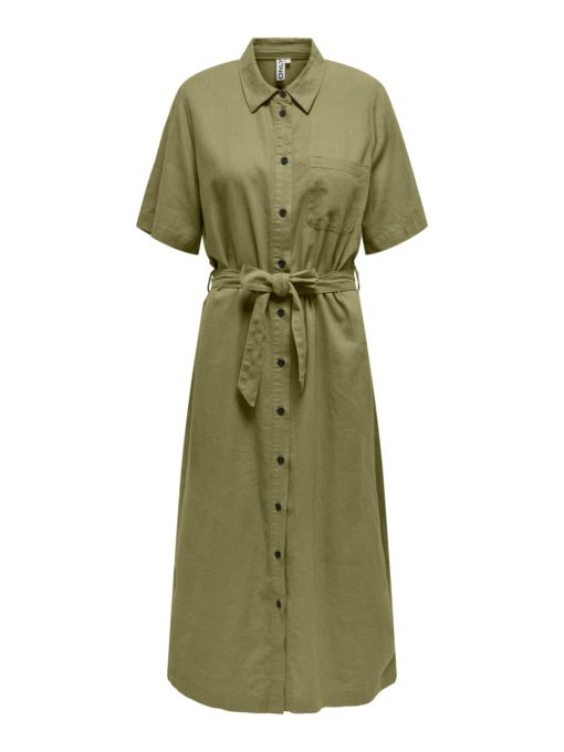 Only Caro S/S Linen Belt Dress