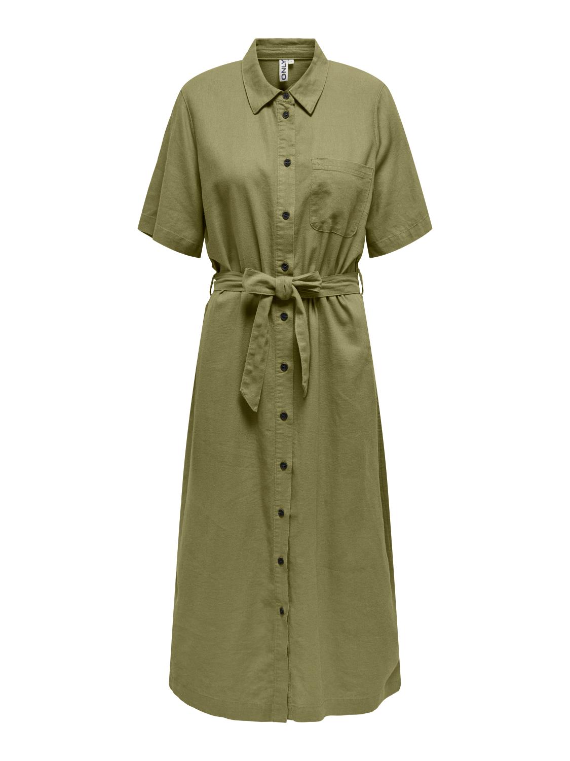 Only Caro S/S Linen Belt Dress