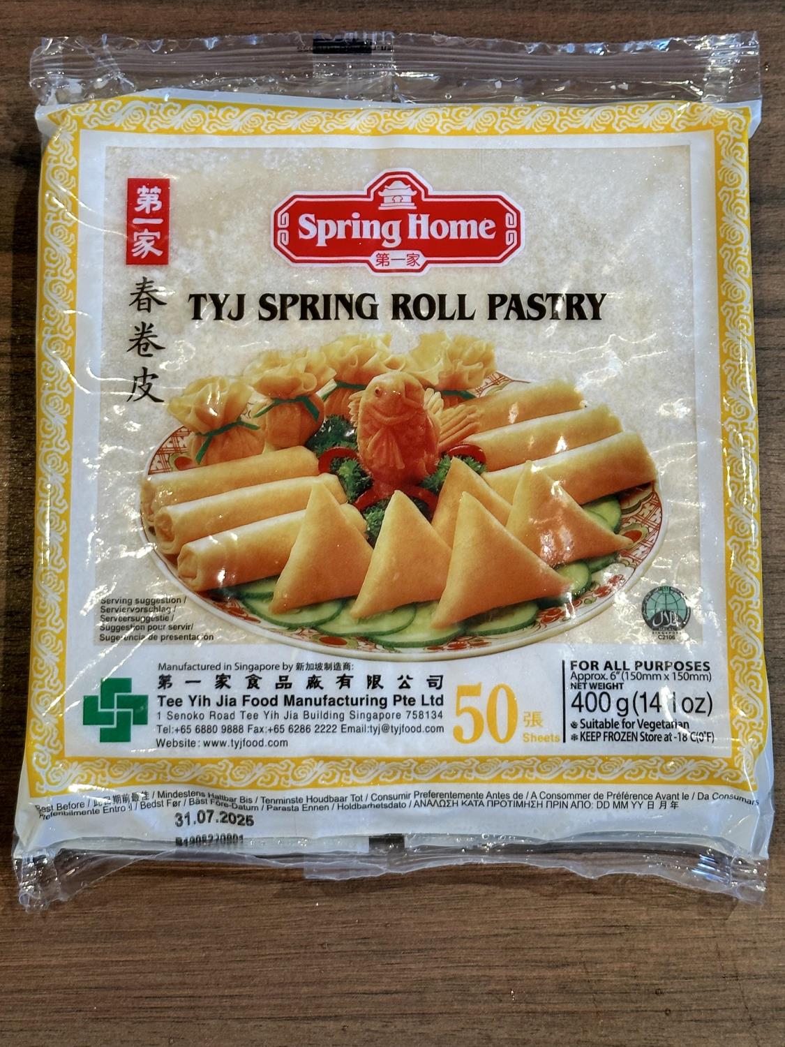 Spring Home TYJ Spring Roll Pastry 6 (50 Sheets) - 14.1 oz (400 g