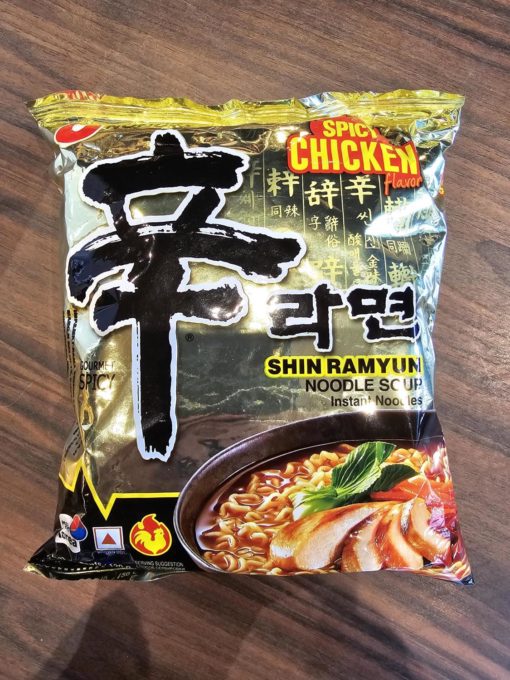 Shin ramyn noodle soup spicy chicken