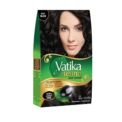 Vatika Henna Hair Colour Black Rich 60g x 6 - Ny Ankomst 02.05.25
