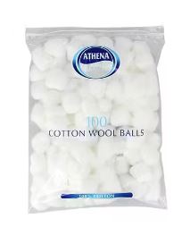 Athena Cotton Balls White 100stk x 12 - Ny Ankomst 04.06.25