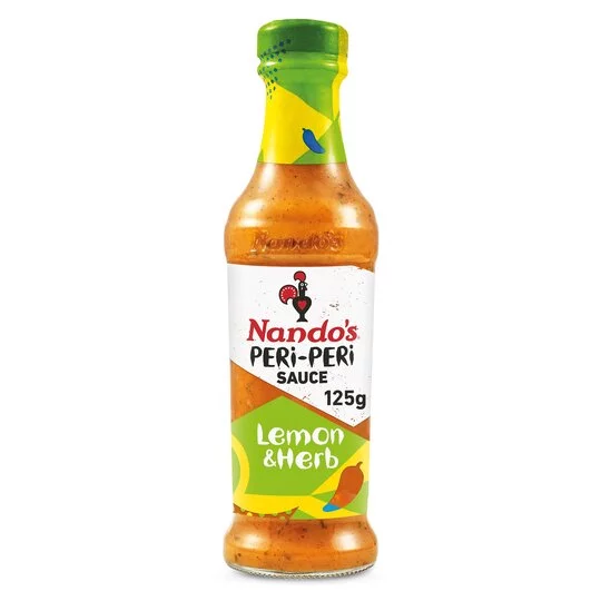 Nandos Peri Peri Sauce Lemon & Herb 125ml x 6 (Etikett) - Ny Ankomst 23.09.25
