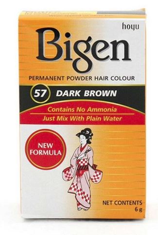 Bigen Hair Color(Dark Brown) # 57- 6g x 10 - Ny Ankomst 07.05.25