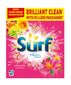 Surf Powder Tropical 4kg (80 Wash) x 1- Ny Ankomst 02.12