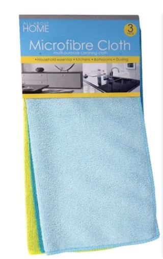 All About Home Microfibre 3pk Cloths x 24 - Ny Pris!