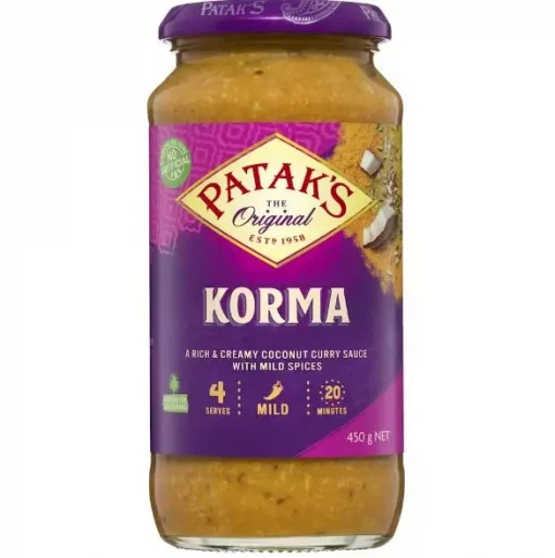 Pataks Korma Sauce 450g x 6 (Etikett) - Norbygata Engros AS