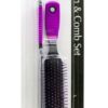 Zazie Hair Brush & Comb Set Oblong PInk & Black x 12 - Ny Ankomst 21.08.24