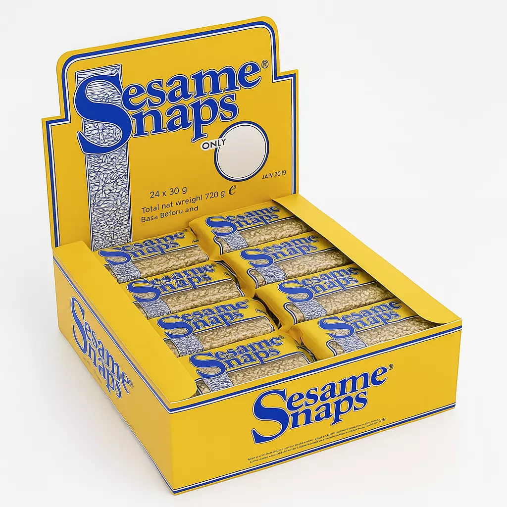 Sesame Snaps Regular 30g x 24 - Ny Ankomst 13.11.25 (Etikett)