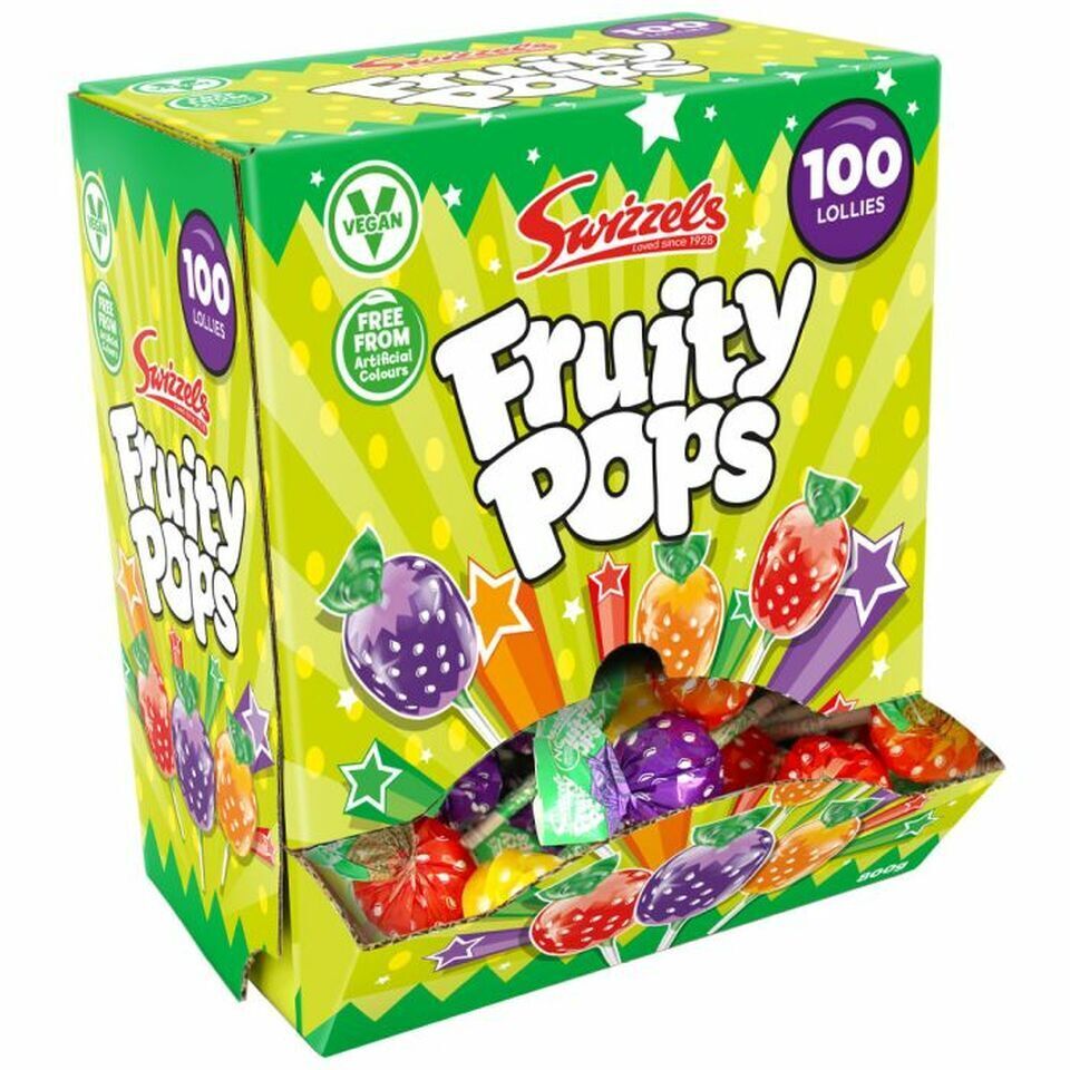 Swizzels Lollipop Fruity Pops 100's x 1(Ny Pakning)