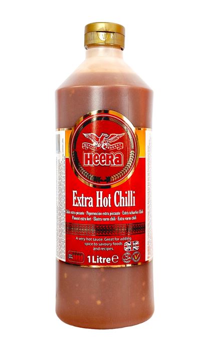 Heera Chilli Sauce Ex. Hot 1L x 10 - Tilbud