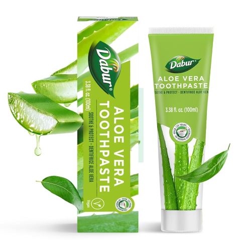 Dabur Toothpaste Aloe Vera 100ml x 6 - Ny Ankomst 02.05.25