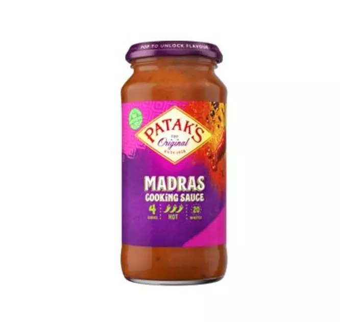 Pataks Madras Curry Sauce 450g x 6 (Etikett)