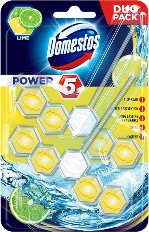 Domestos Rim Block Lime (Yellow) x 9 - Ny Ankomst 25.07.24