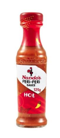 Nandos Peri Peri Sauce Hot 125ml x 6 (Husk E) - Ny Ankomst 12.09.24