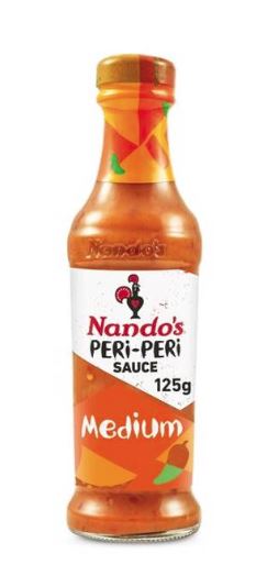 Nandos Peri Peri Sauce Medium 125ml x 6 (Husk E) - Ny Ankomst 12.09.24